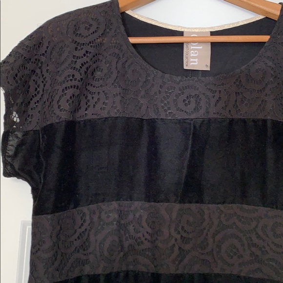 Anthro Dolan Velvet and Lace Top - Picture 2 of 7